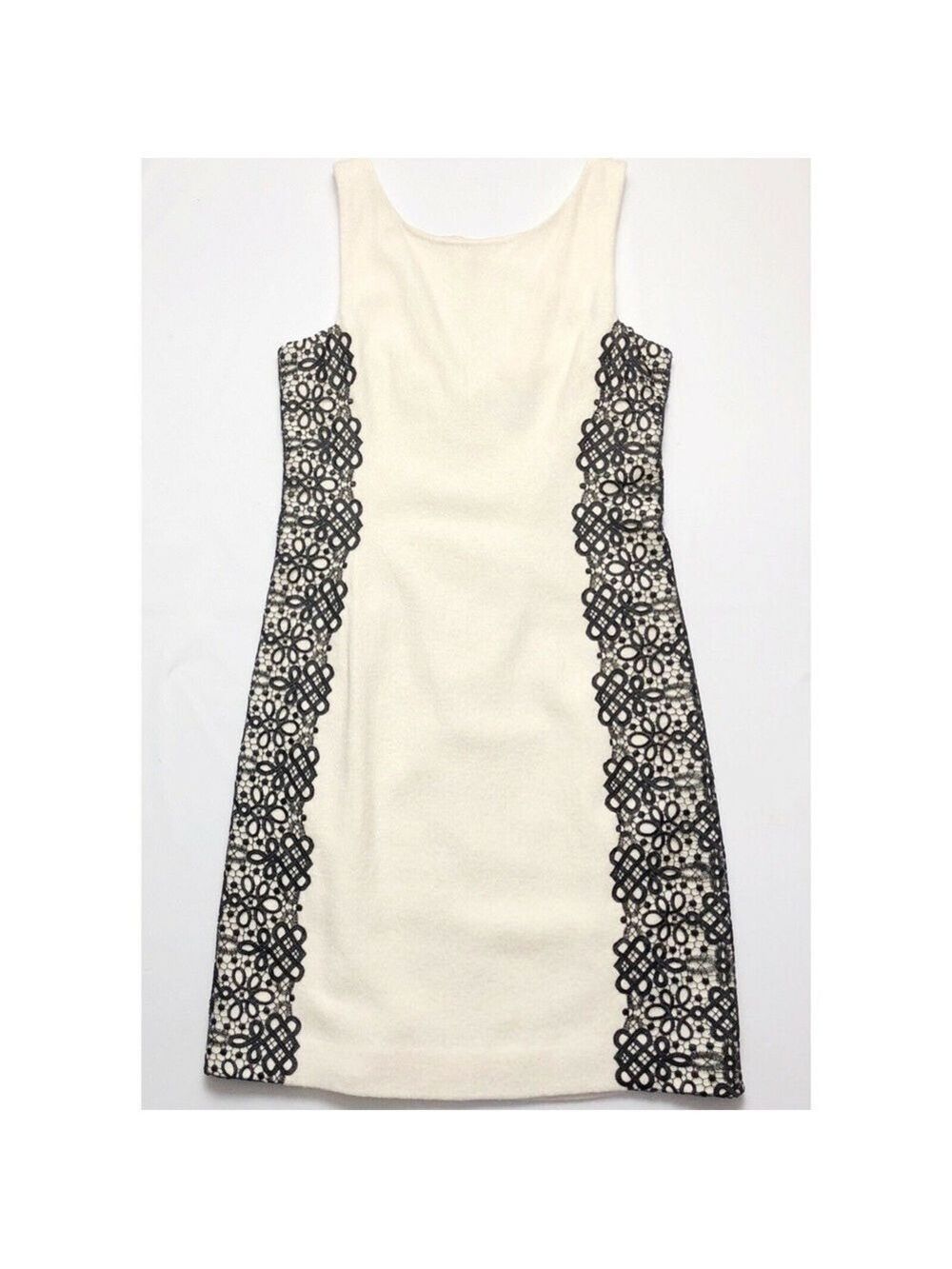 Banana Republic Sheath Dress Lace Trim Winter White Size 4 - Picture 2 of 13